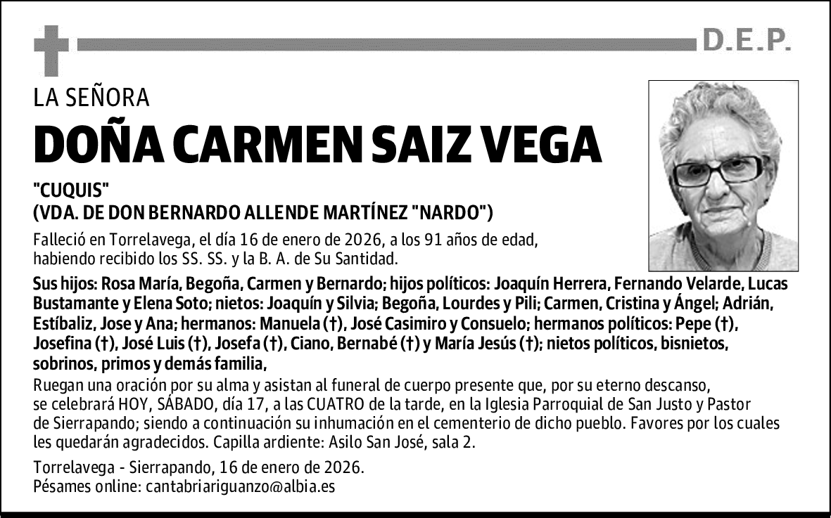DOÑA CARMEN SAIZ VEGA