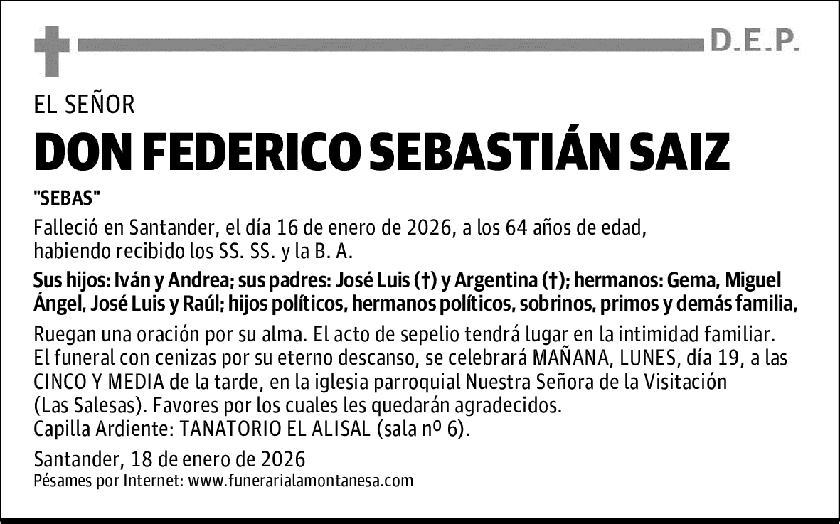 DON FEDERICO SEBASTIÁN SAIZ