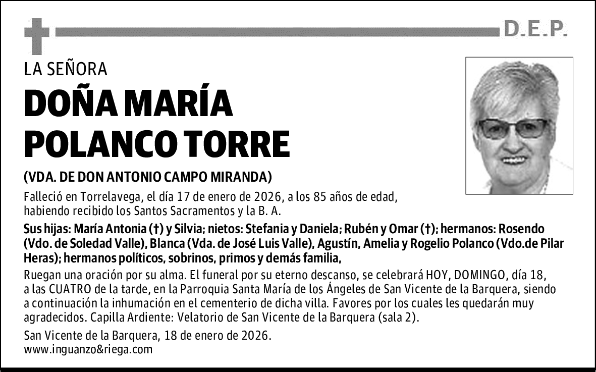 DOÑA MARÍA POLANCO TORRE