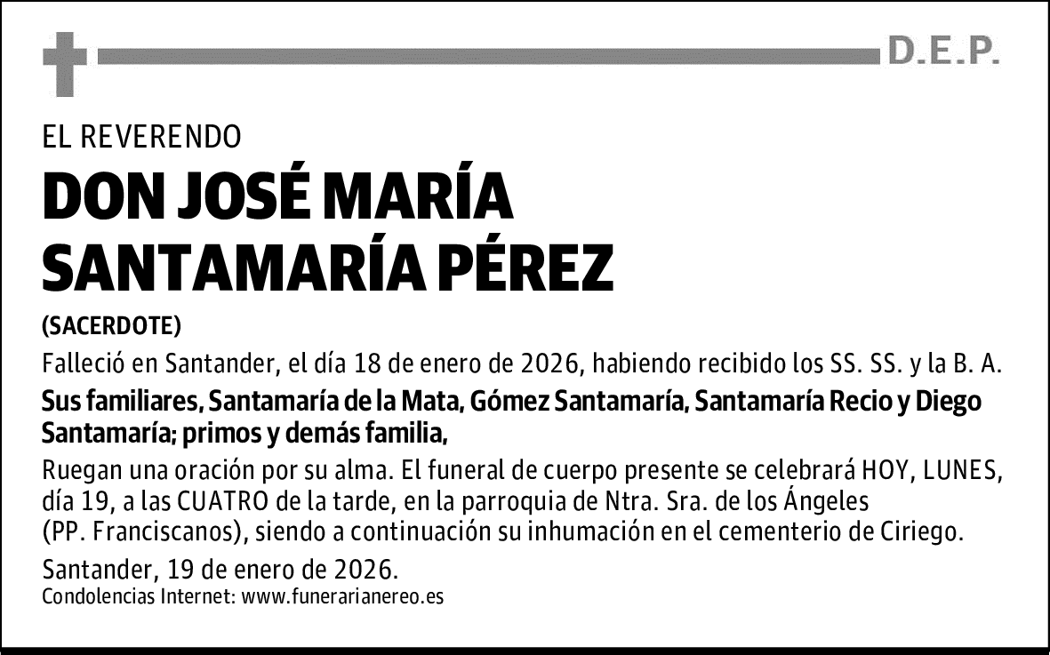 DON JOSÉ MARÍA SANTAMARÍA PÉREZ