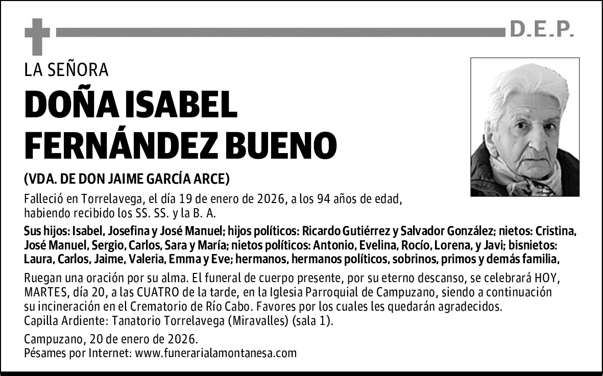 DOÑA ISABEL FERNÁNDEZ BUENO