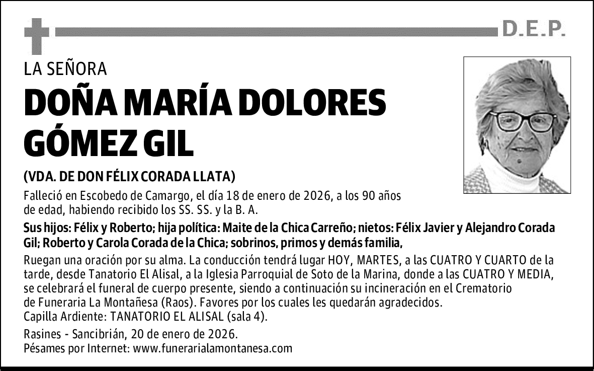 DOÑA MARÍA DOLORES GÓMEZ GIL