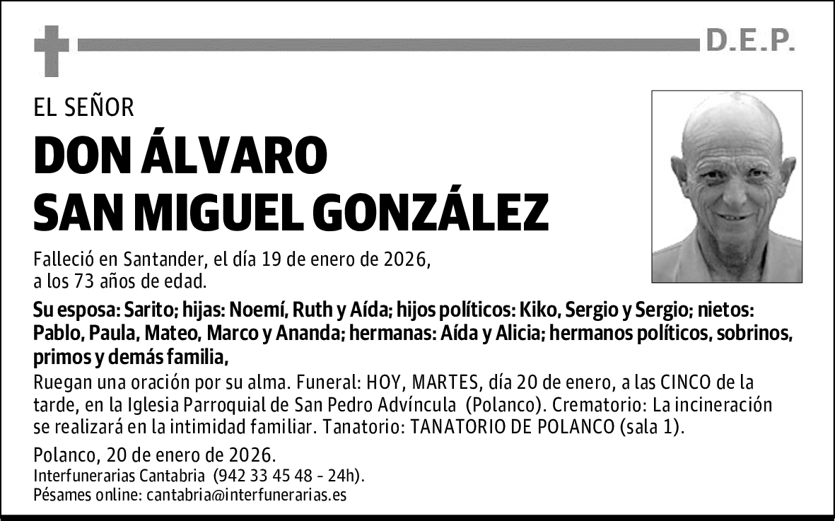DON ÁLVARO SAN MIGUEL GONZÁLEZ