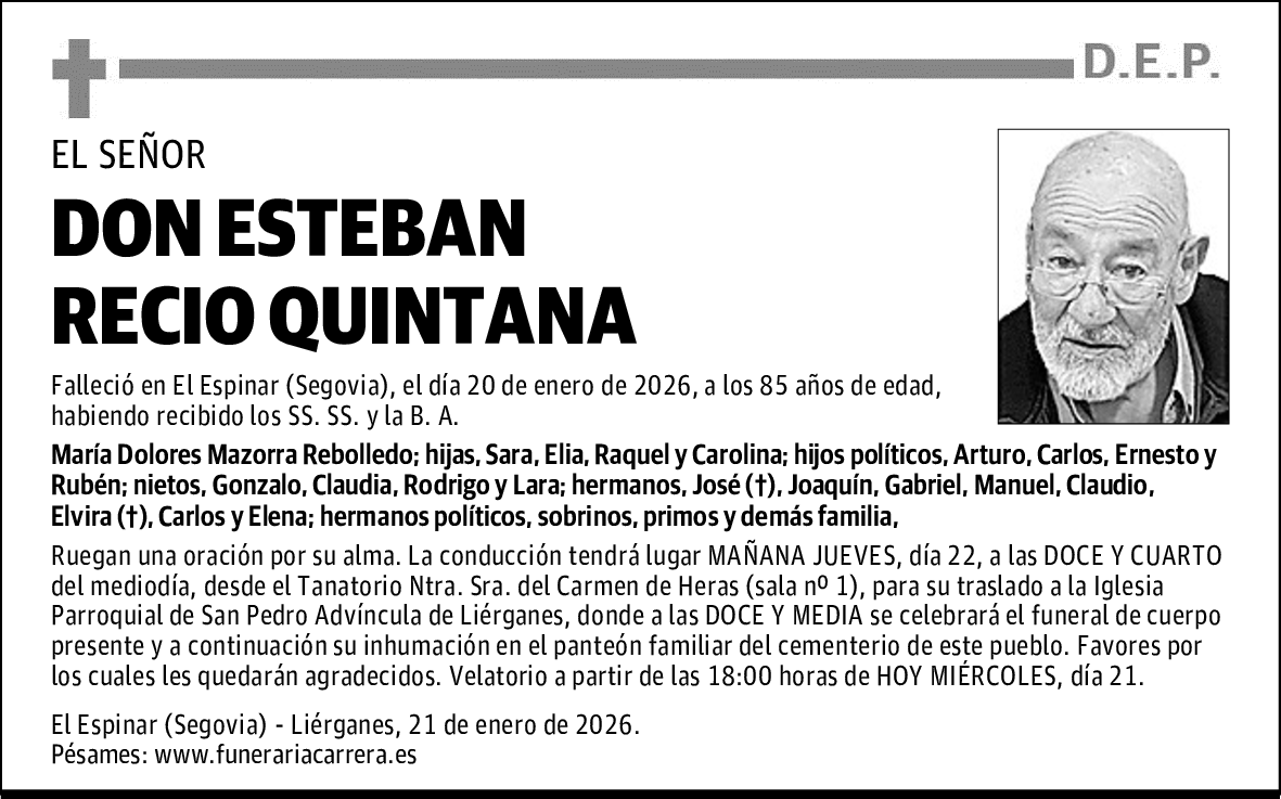 DON ESTEBAN RECIO QUINTANA