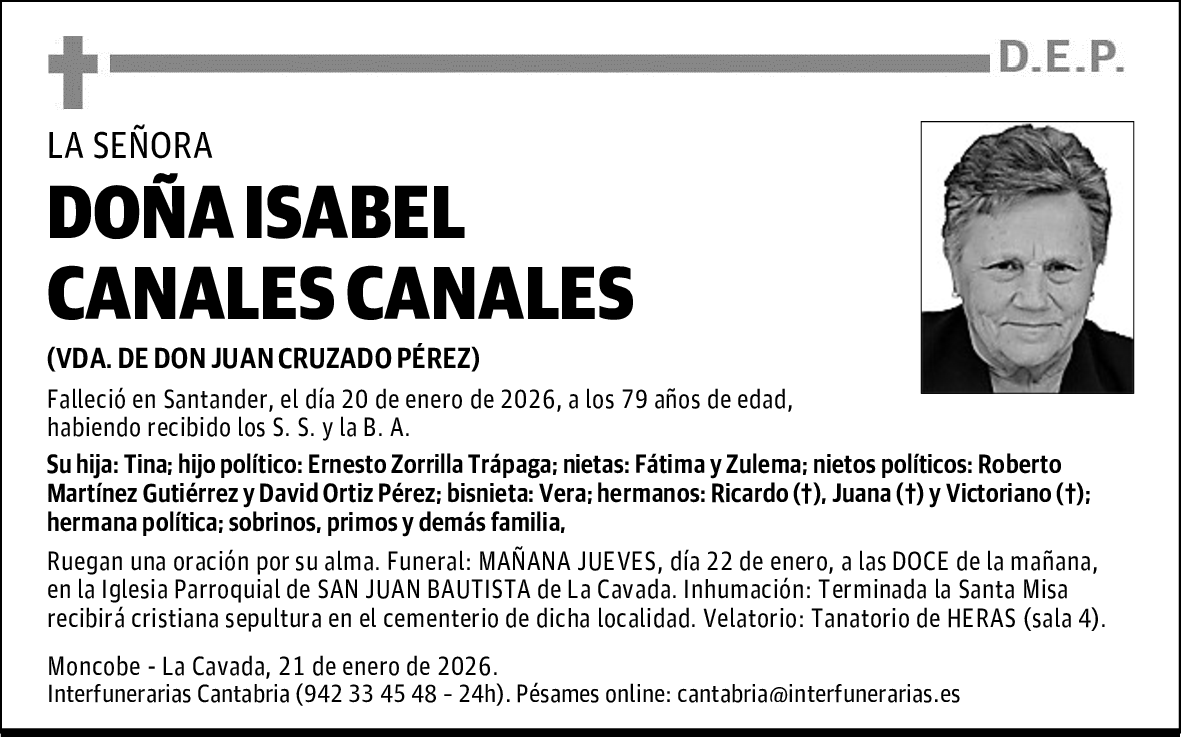 DOÑA ISABEL CANALES CANALES