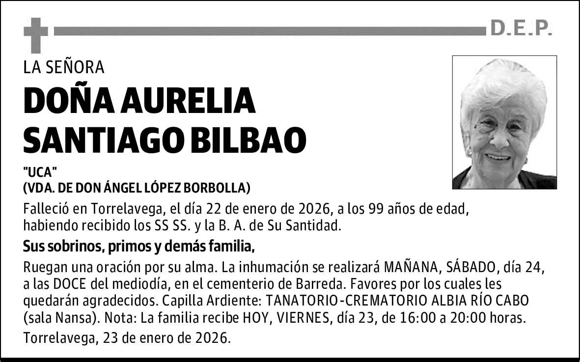 DOÑA AURELIA SANTIAGO BILBAO