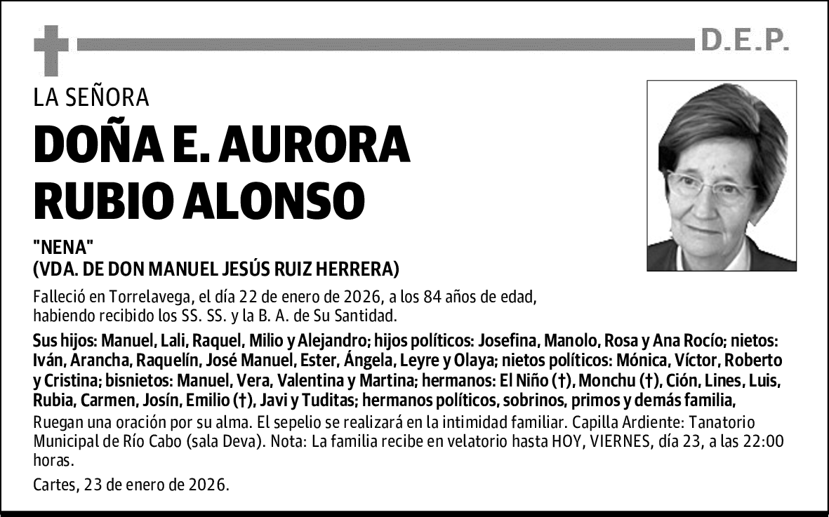 DOÑA E. AURORA RUBIO ALONSO