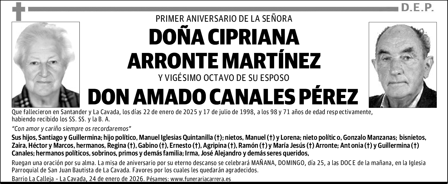 DOÑA CIPRIANA ARRONTE MARTÍNEZ