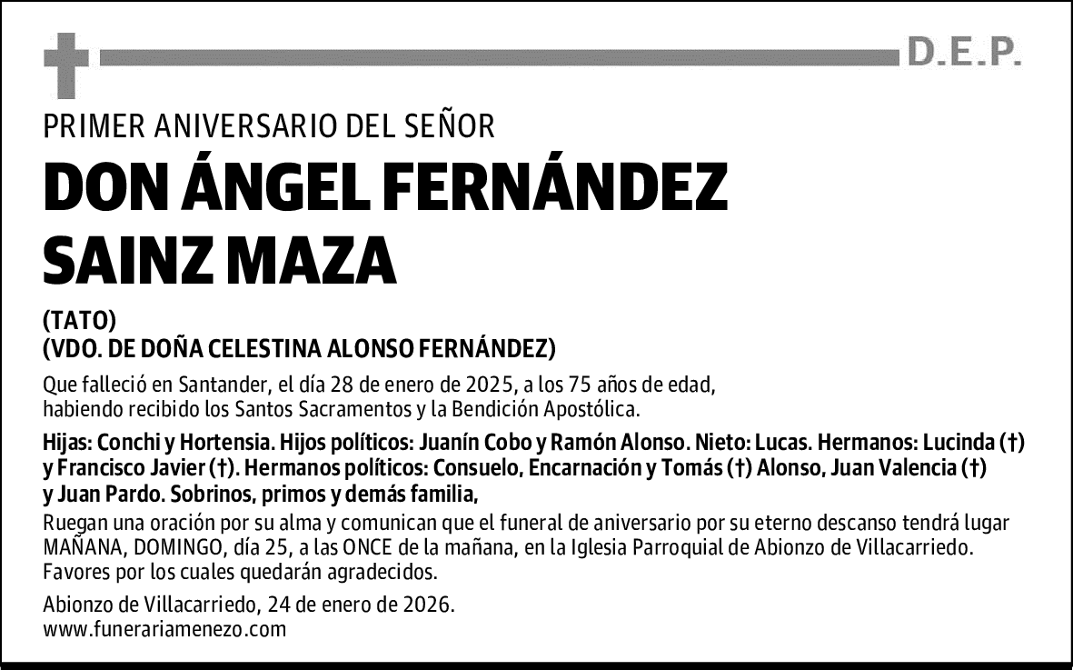 DON ÁNGEL FERNÁNDEZ SAINZ MAZA