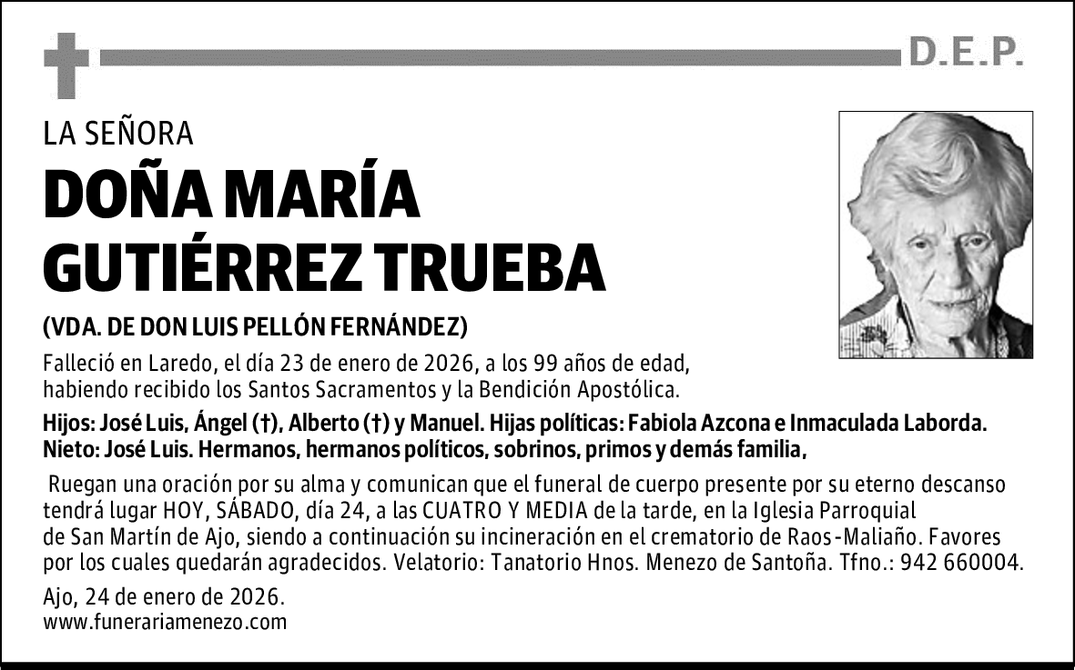 DOÑA MARÍA GUTIÉRREZ TRUEBA