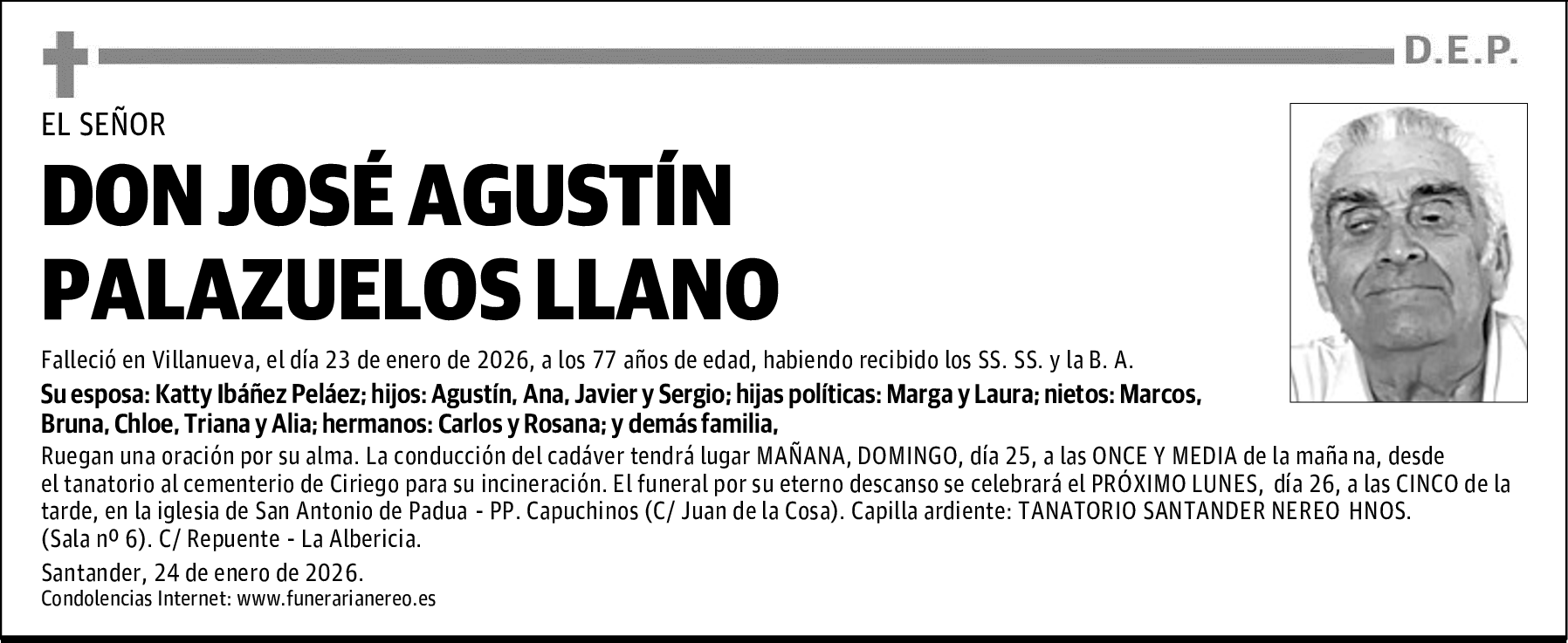 DON JOSÉ AGUSTÍN PALAZUELOS LLANO