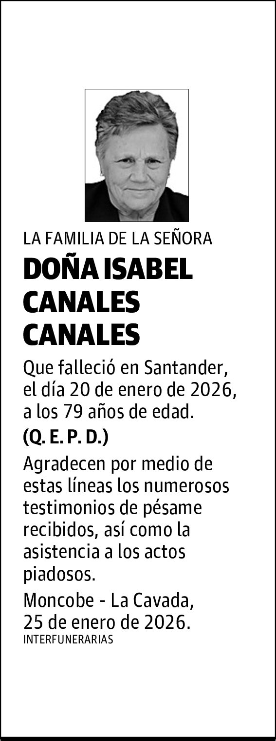 DOÑA ISABEL CANALES CANALES
