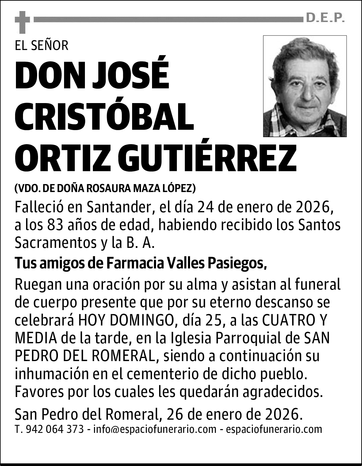 DON JOSÉ CRISTÓBAL ORTIZ GUTIÉRREZ