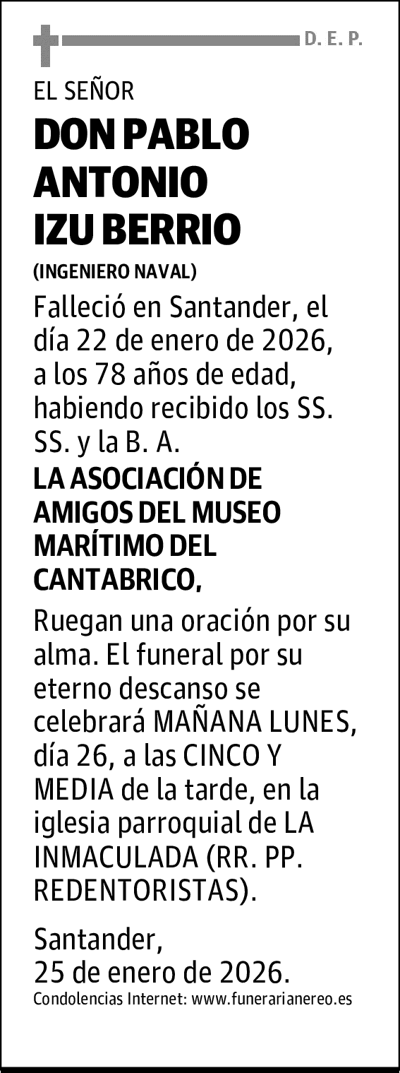 DON PABLO ANTONIO IZU BERRIO