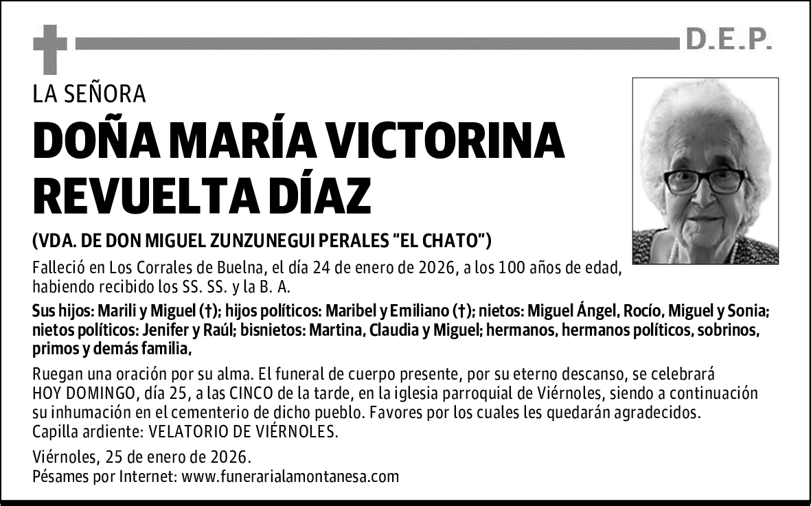 DOÑA MARÍA VICTORINA REVUELTA DÍAZ