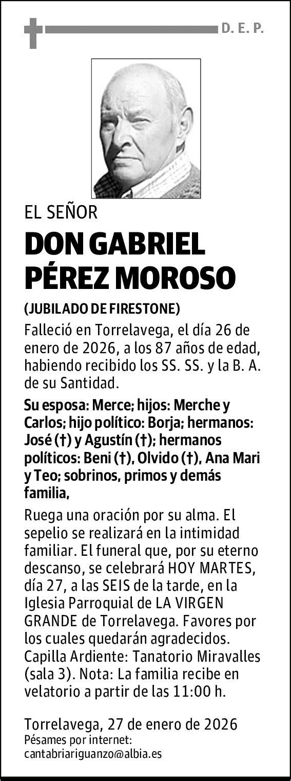 DON GABRIEL PÉREZ MOROSO