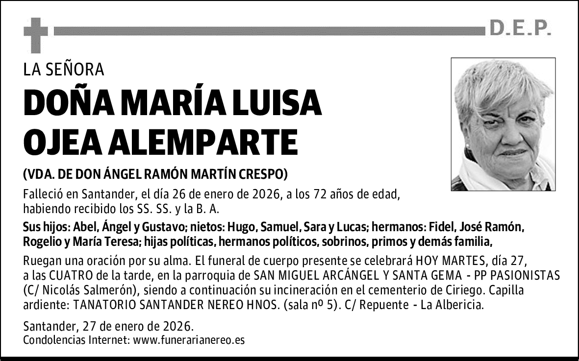 DOÑA MARÍA LUISA OJEA ALEMPARTE
