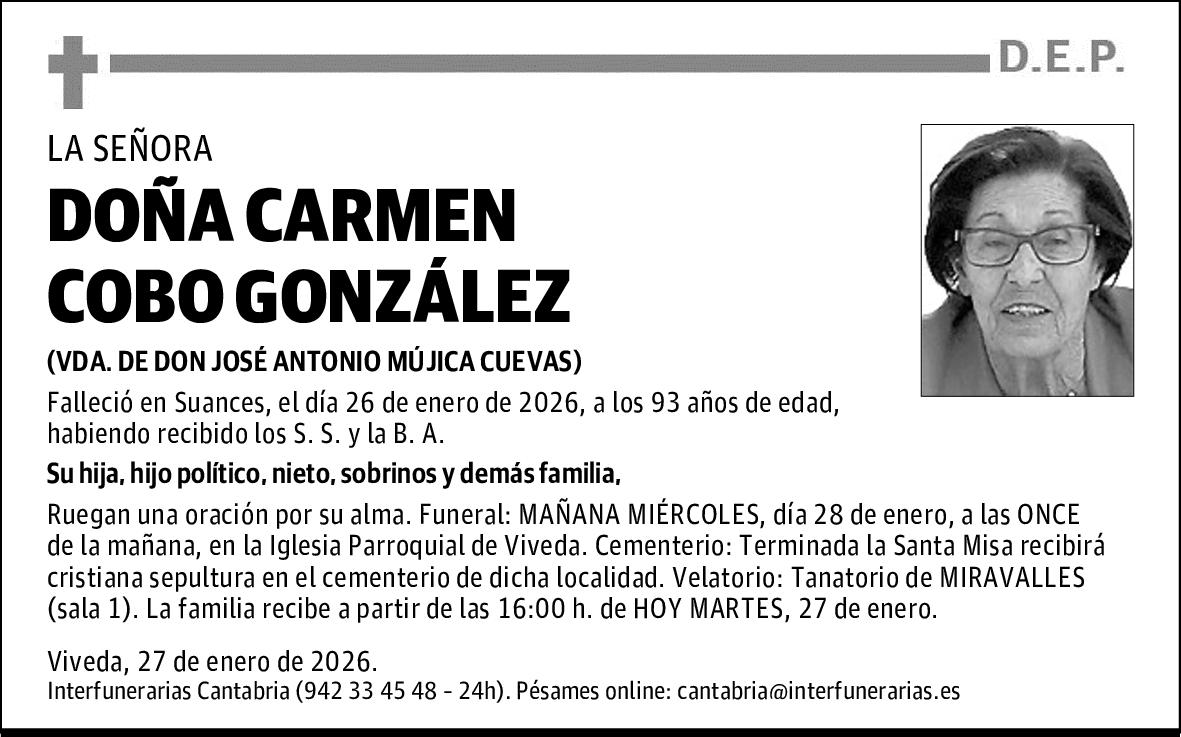 DOÑA CARMEN COBO GONZÁLEZ