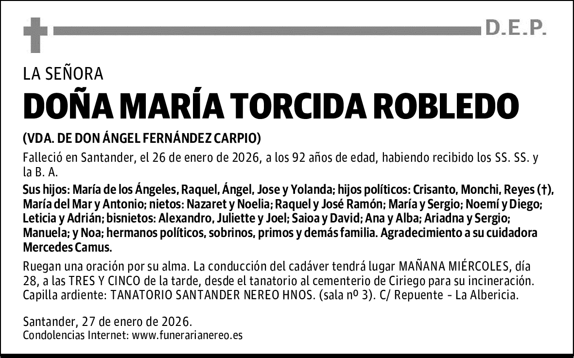 DOÑA MARÍA TORCIDA ROBLEDO