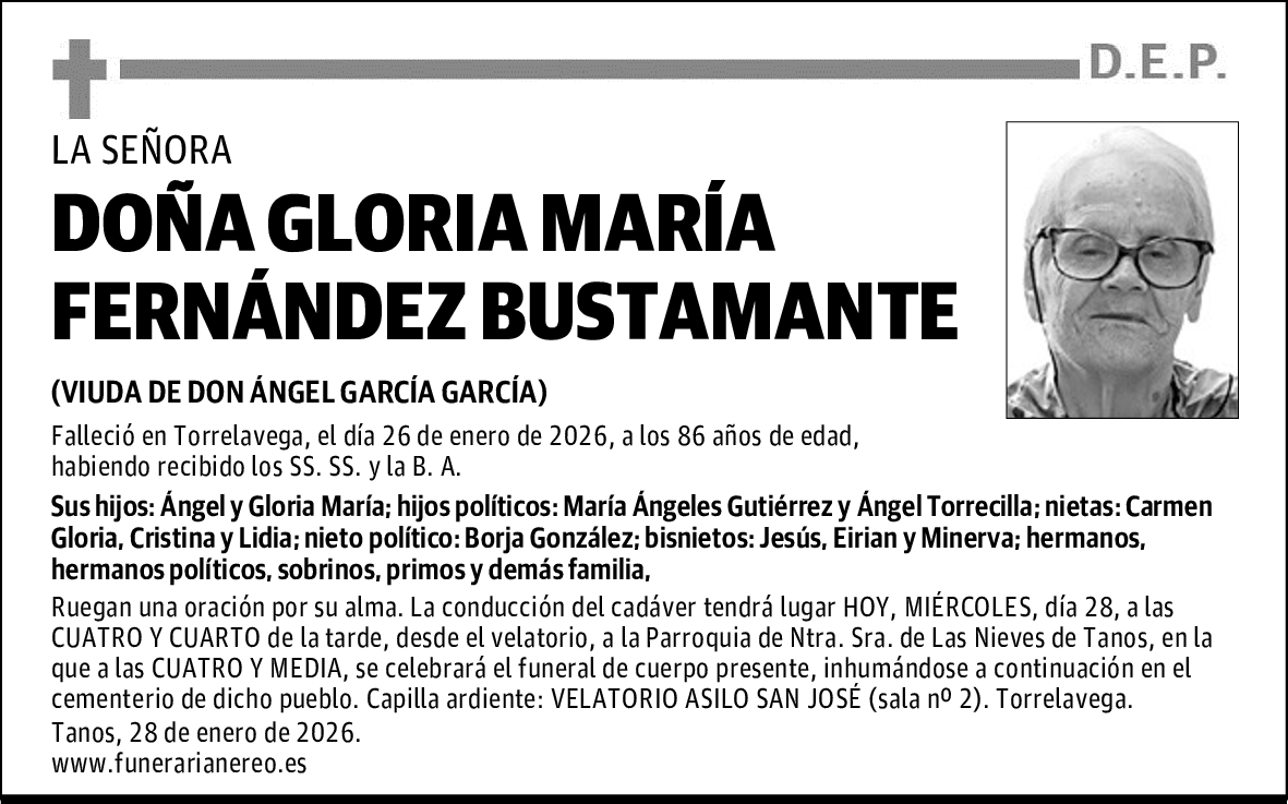DOÑA GLORIA MARÍA FERNÁNDEZ BUSTAMANTE