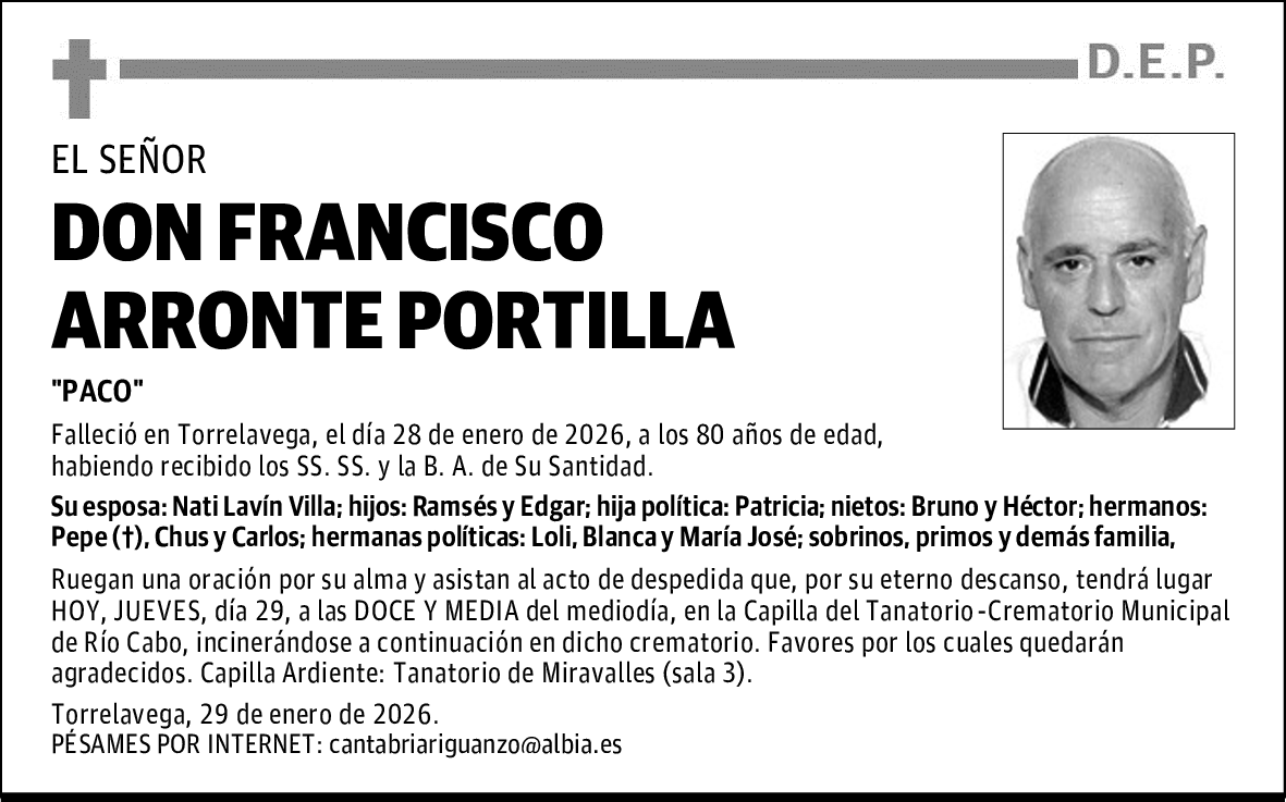DON FRANCISCO ARRONTE PORTILLA