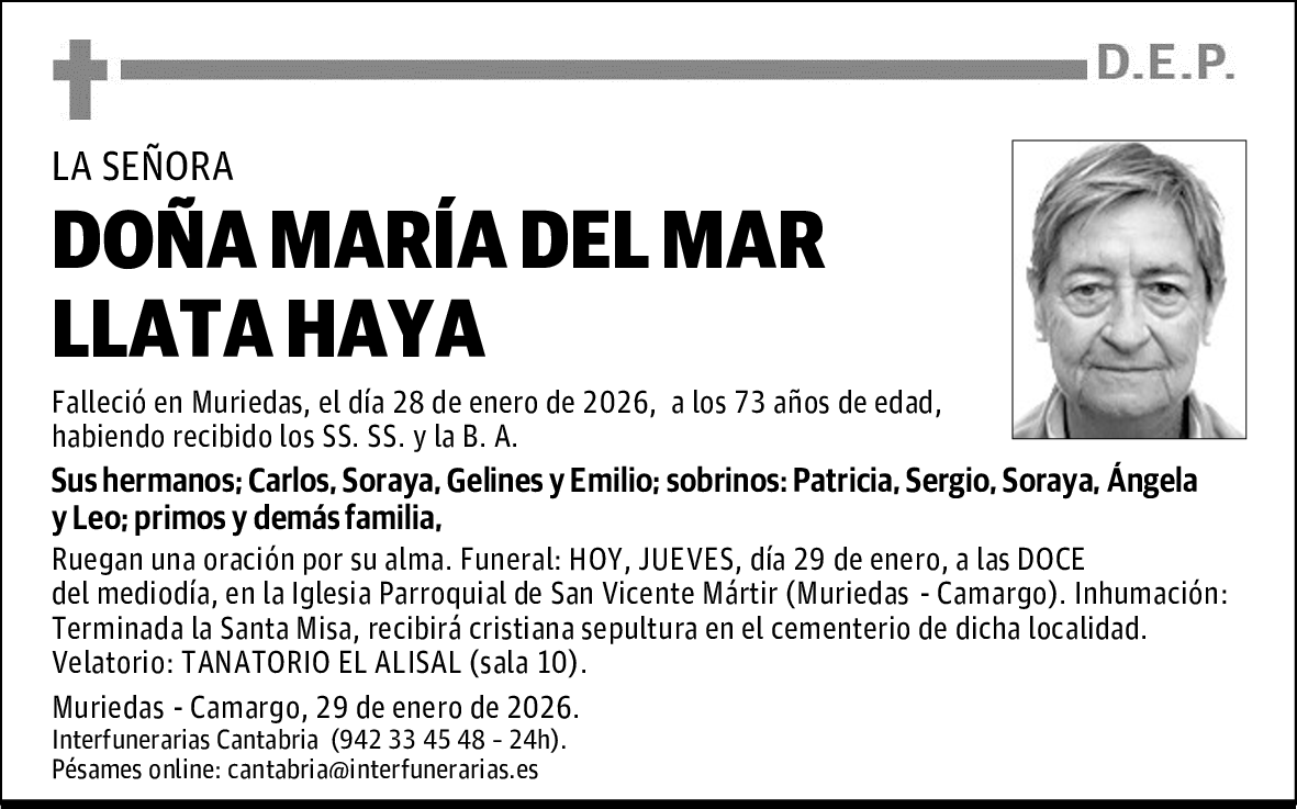 DOÑA MARÍA DEL MAR LLATA HAYA