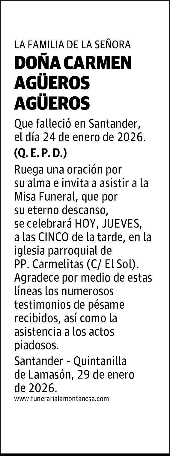 DOÑA CARMEN AGÜEROS AGÜEROS