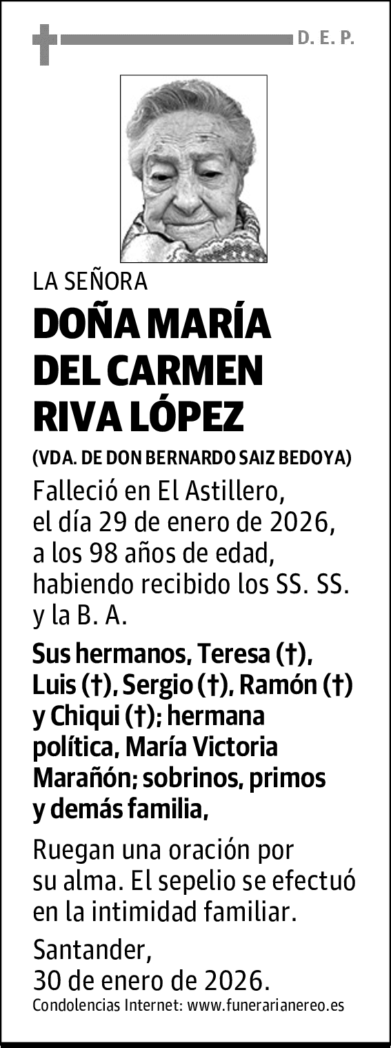 DOÑA MARÍA DEL CARMEN RIVA LÓPEZ