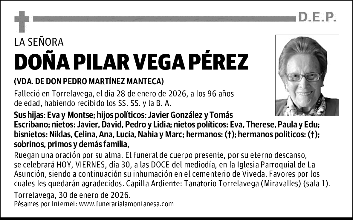 DOÑA PILAR VEGA PÉREZ