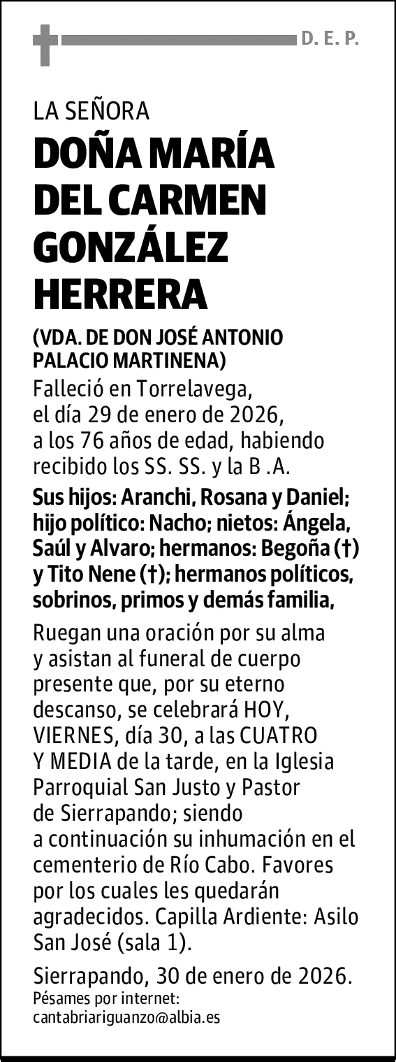 DOÑA MARÍA DEL CARMEN GONZÁLEZ