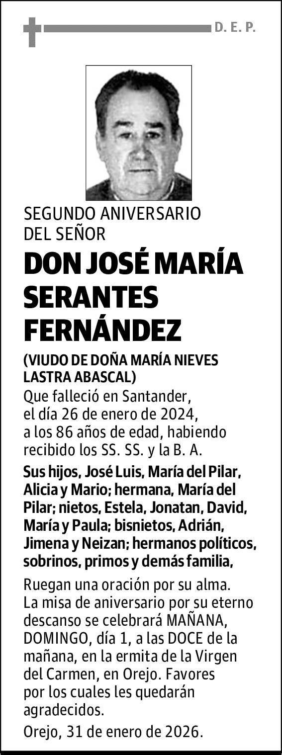 DON JOSÉ MARÍA SERANTES FERNÁNDEZ