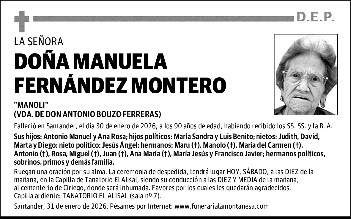 DOÑA MANUELA FERNÁNDEZ MONTERO