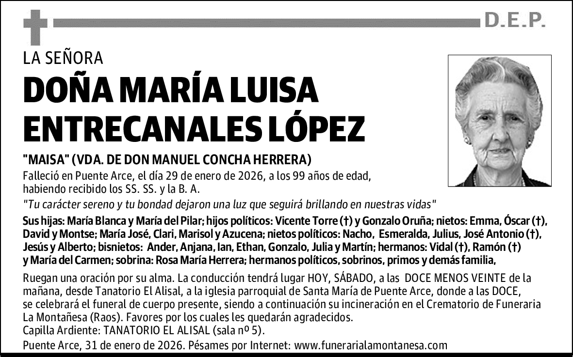 DOÑA MARÍA LUISA ENTRECANALES LÓPEZ