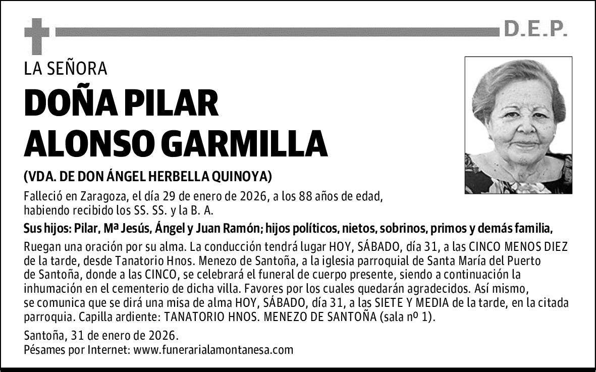 DOÑA PILAR ALONSO GARMILLA