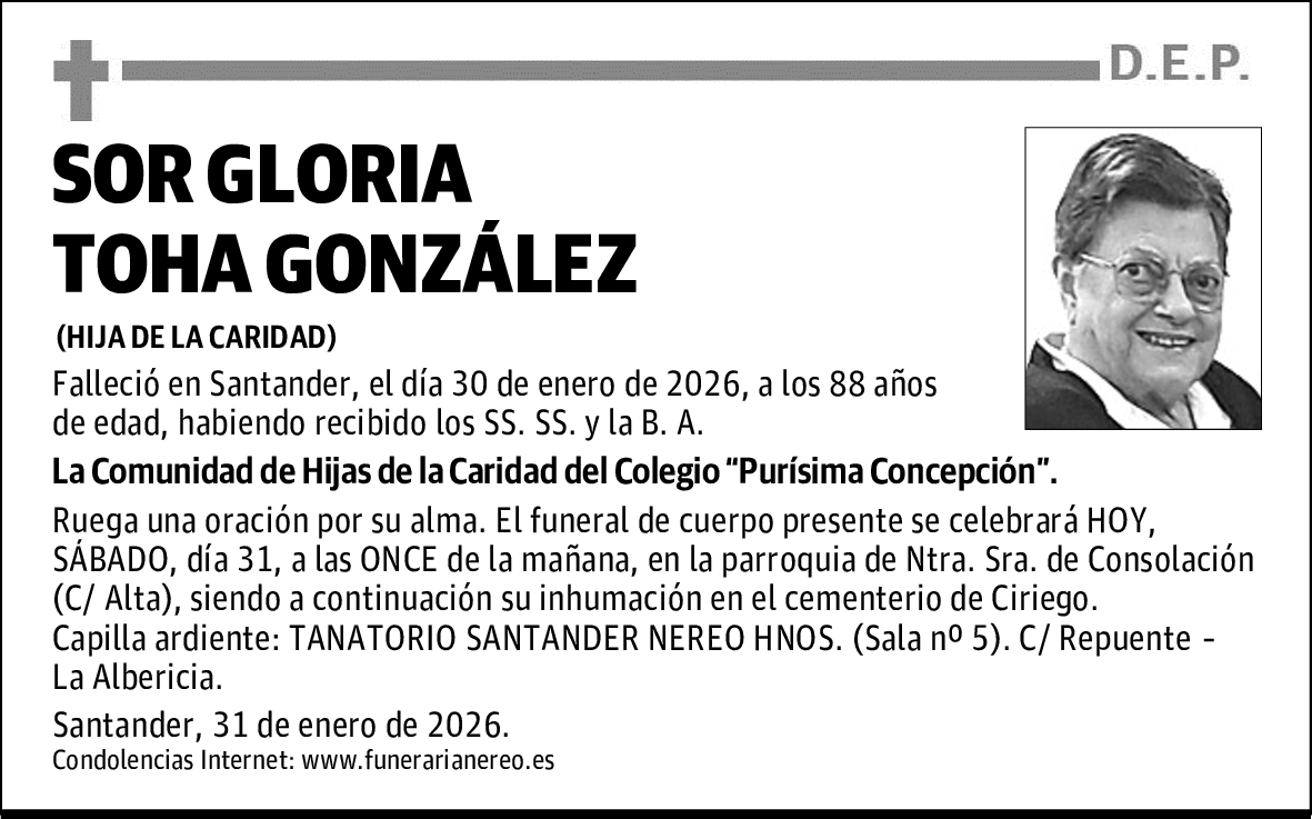 SOR GLORIA TOHA GONZÁLEZ