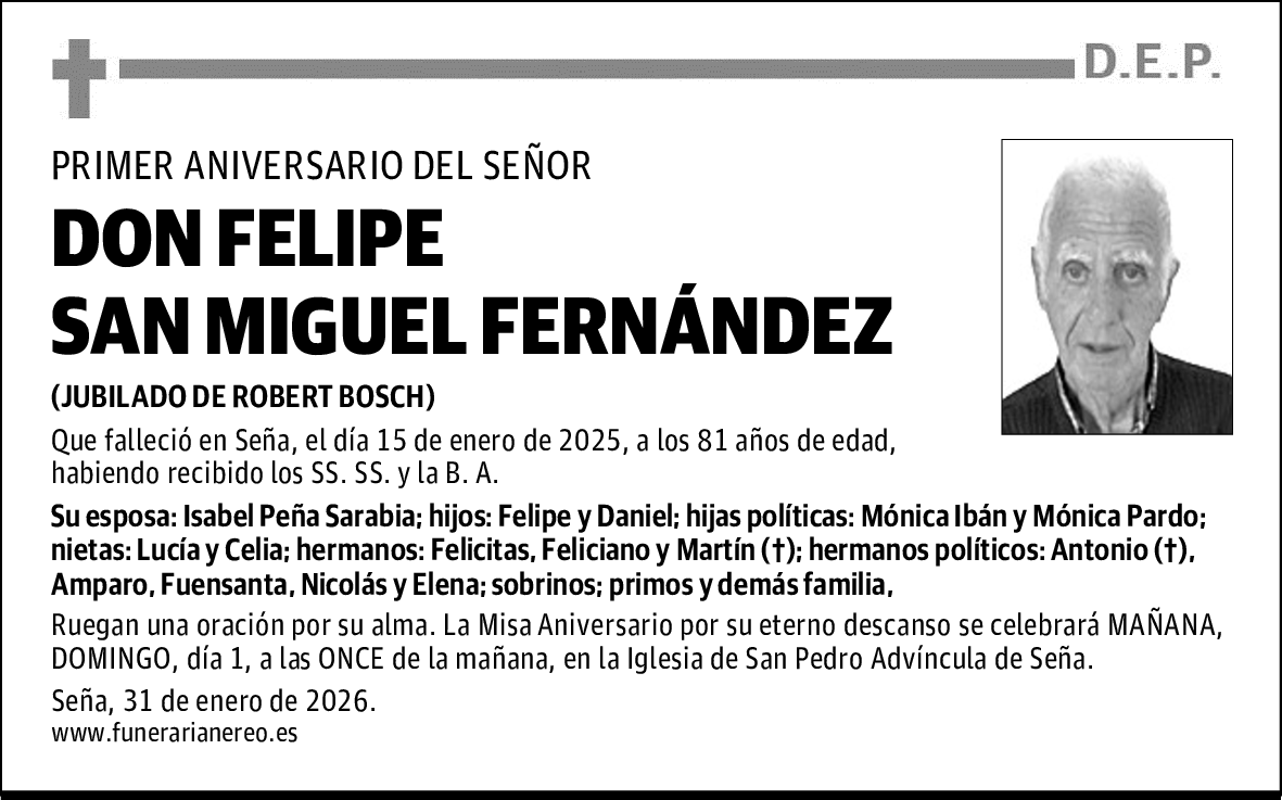 DON FELIPE SAN MIGUEL FERNÁNDEZ