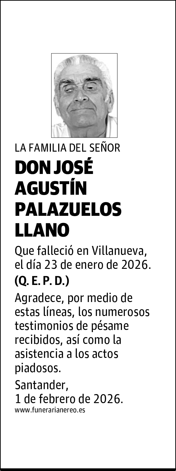 DON JOSÉ AGUSTÍN PALAZUELOS LLANO