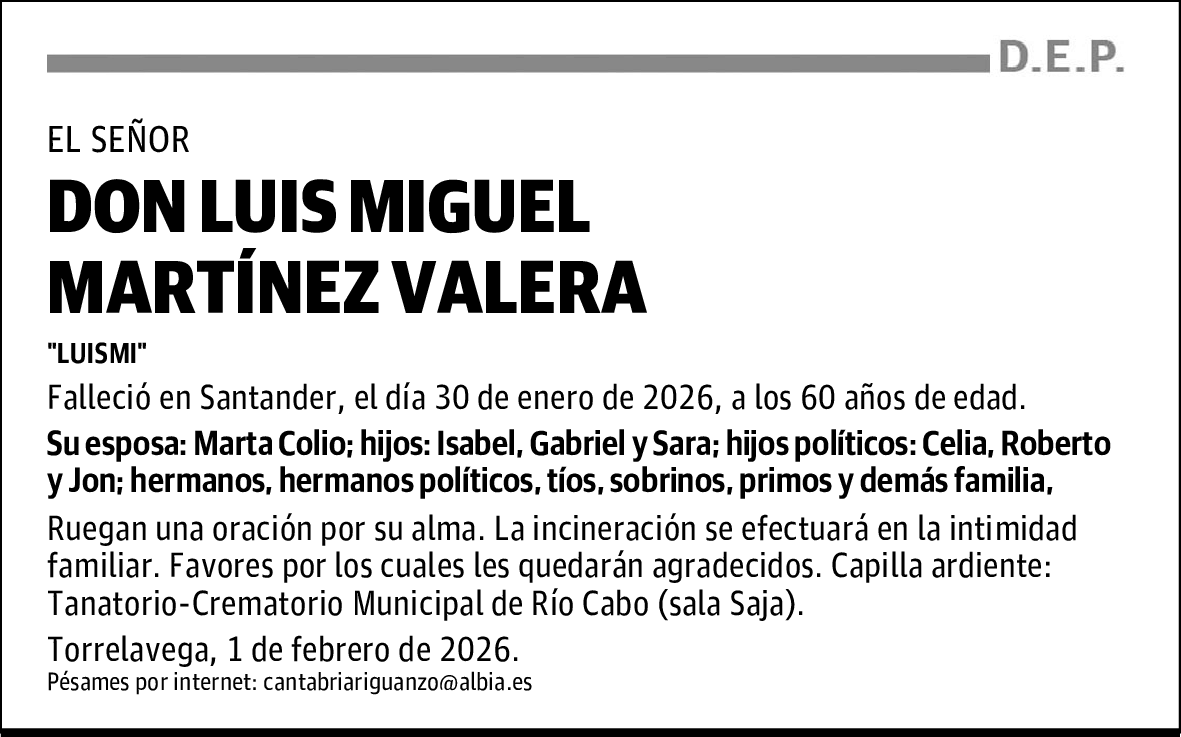 DON LUIS MIGUEL MARTÍNEZ VALERA