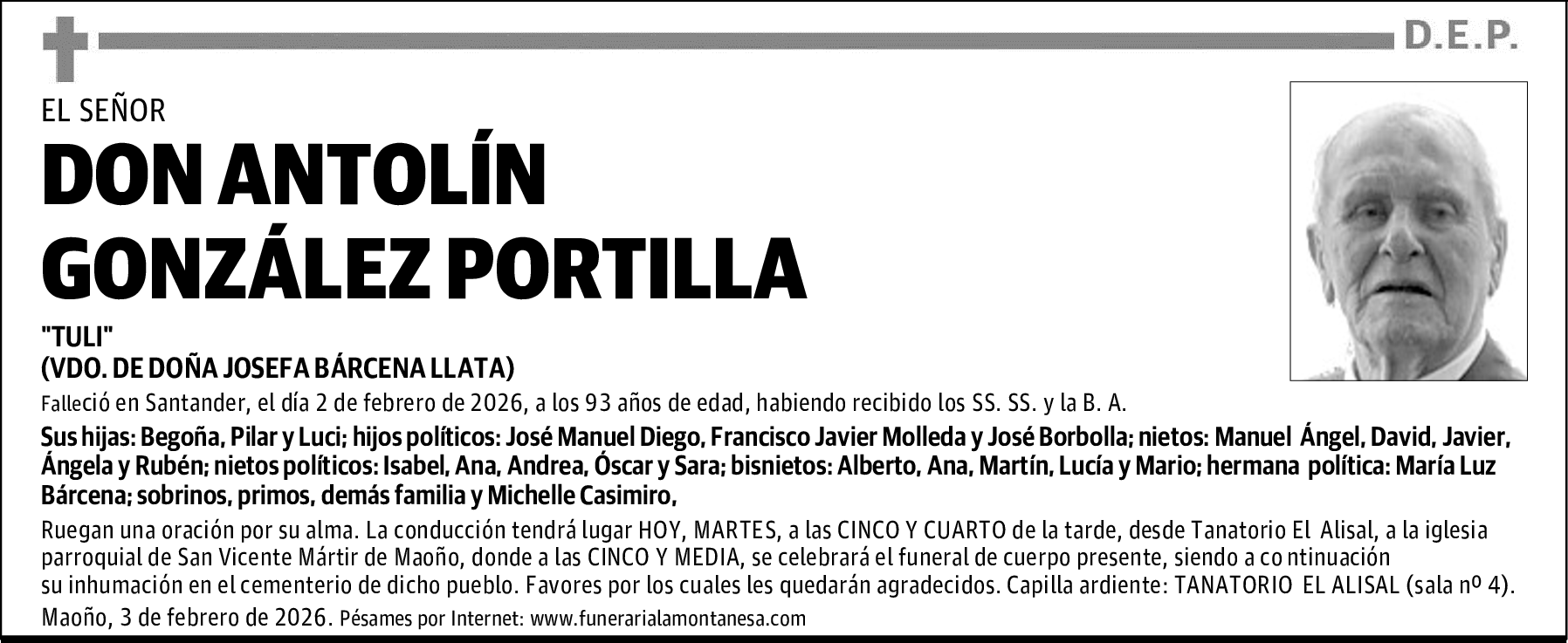 DON ANTOLÍN GONZÁLEZ PORTILLA