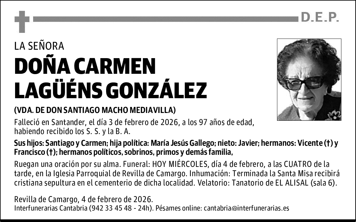 DOÑA CARMEN LAGÜÉNS GONZÁLEZ