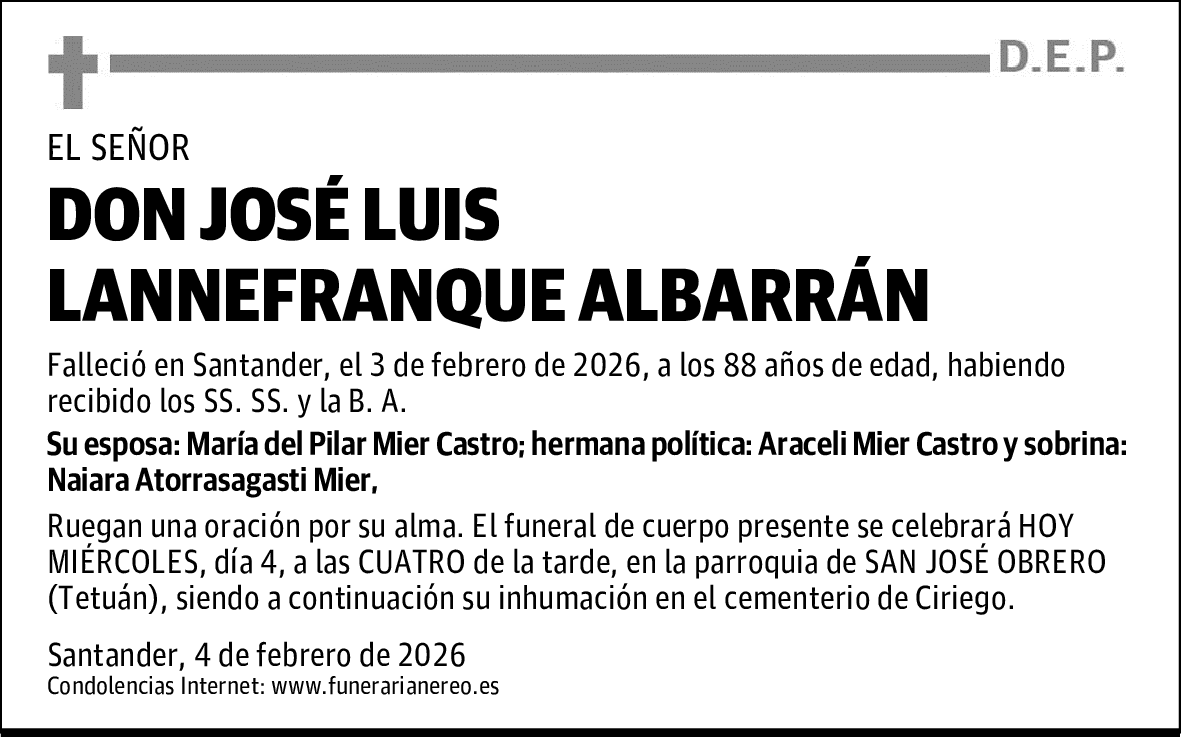 DON JOSÉ LUIS LANNEFRANQUE ALBARRÁN