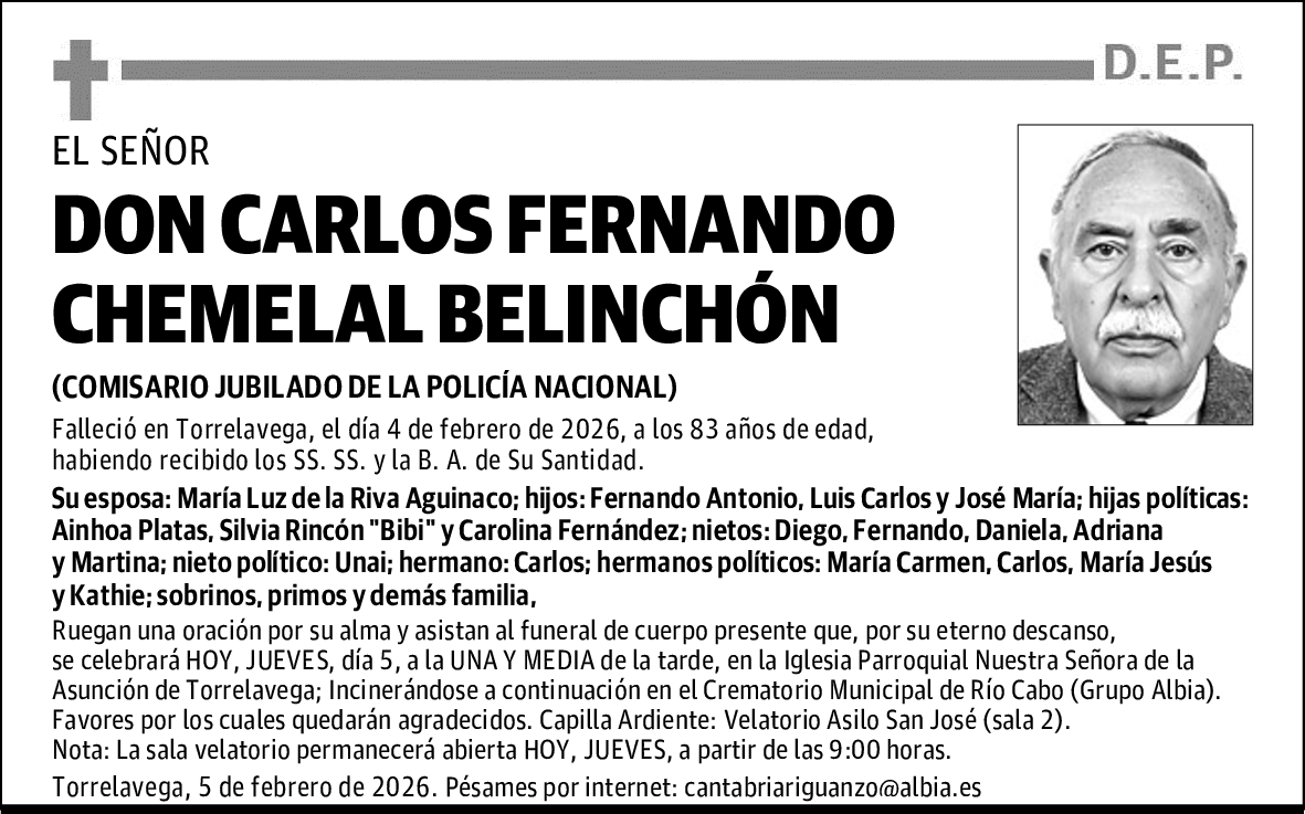 DON CARLOS FERNANDO CHEMELAL BELINCHÓN