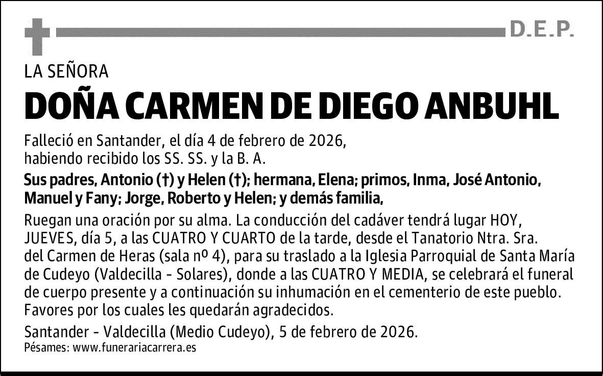 DOÑA CARMEN DE DIEGO ANBUHL
