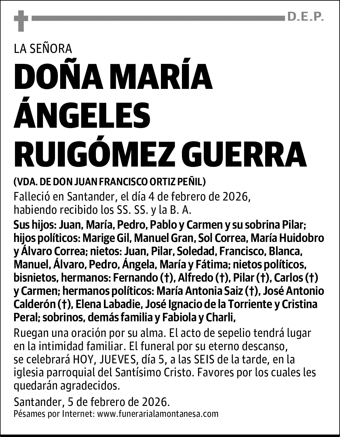 DOÑA MARÍA ÁNGELES RUIGÓMEZ GUERRA