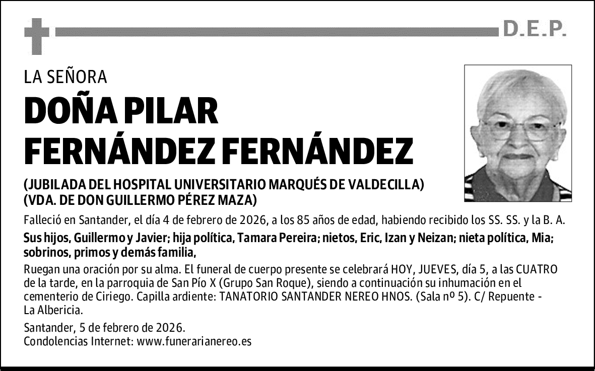 DOÑA PILAR FERNÁNDEZ FERNÁNDEZ
