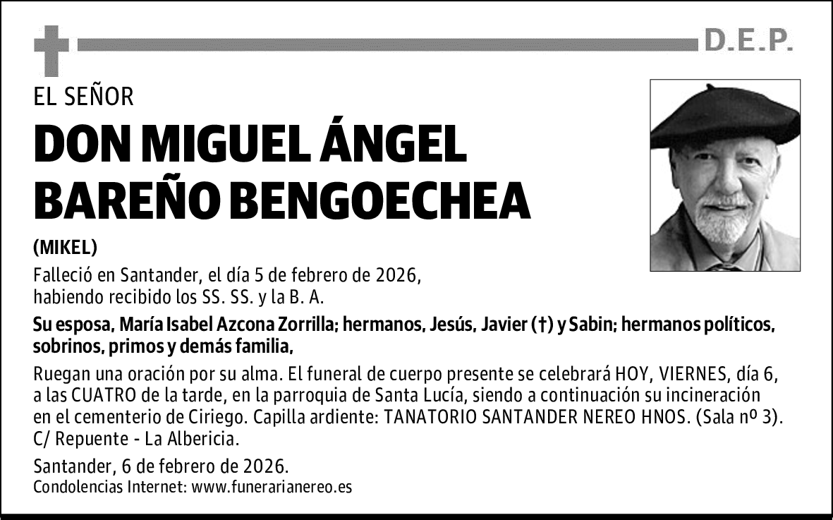 DON MIGUEL ÁNGEL BAREÑO BENGOECHEA