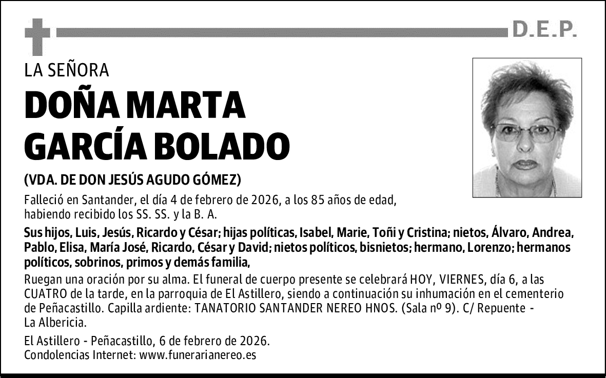 DOÑA MARTA GARCÍA BOLADO