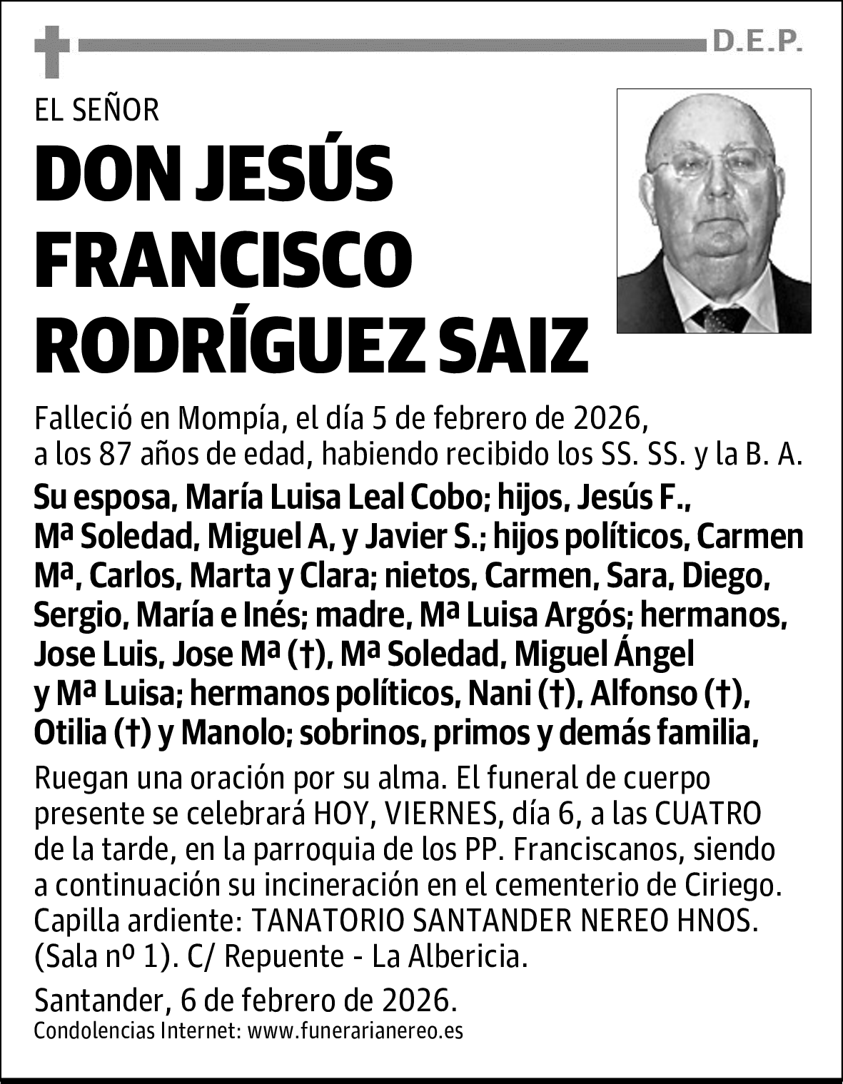 DON JESÚS FRANCISCO RODRÍGUEZ SAIZ