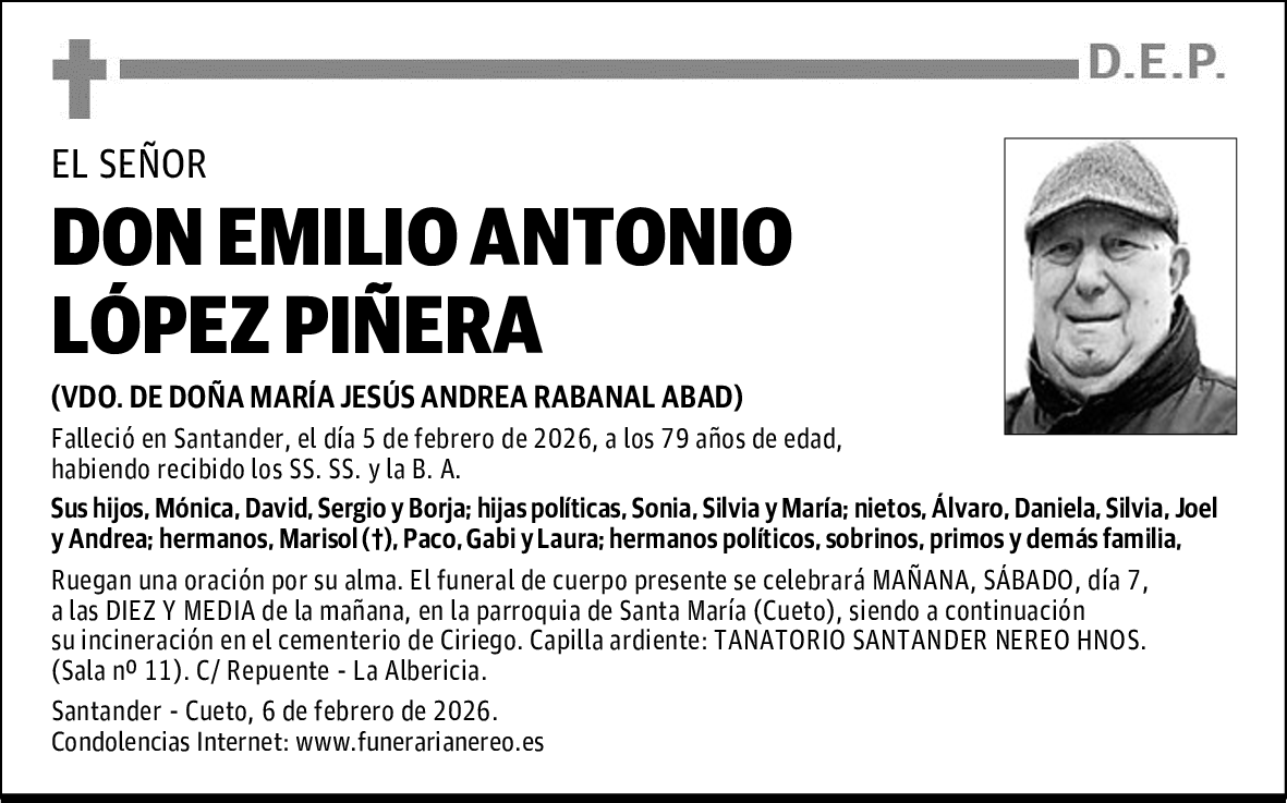 DON EMILIO ANTONIO LÓPEZ PIÑERA