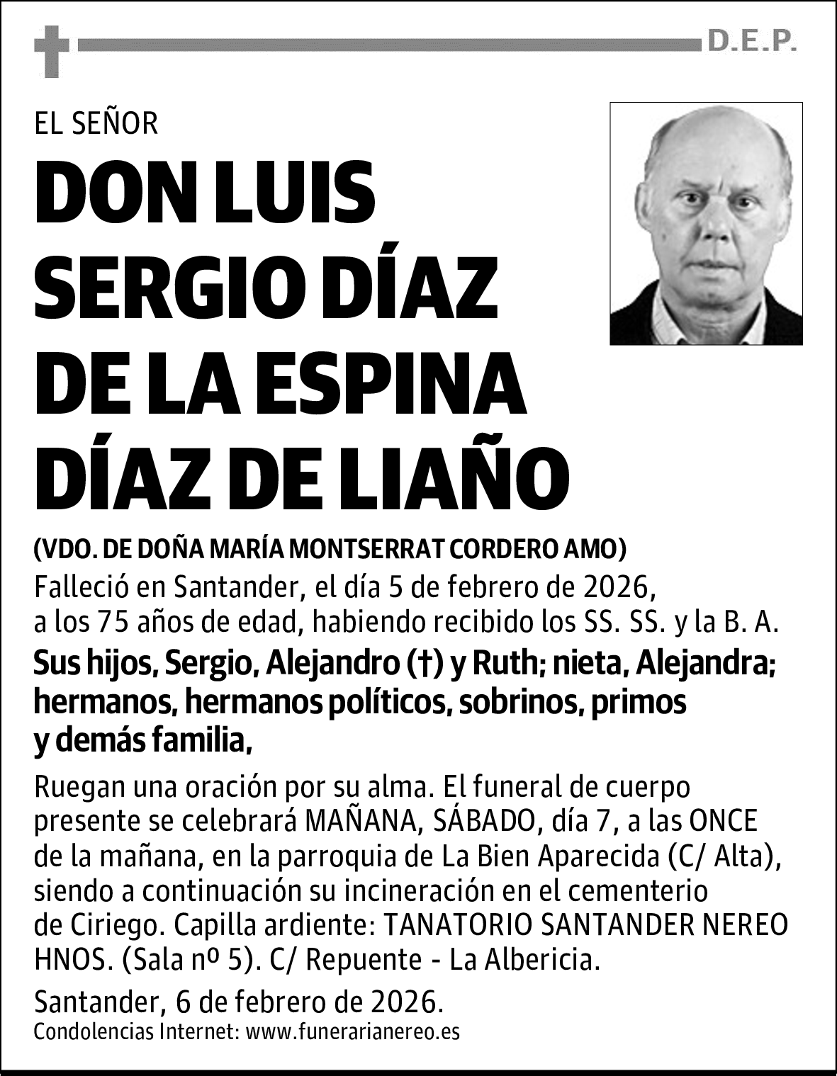 DON LUIS SERGIO DÍAZ DE LA ESPINA DÍAZ DE LIAÑO